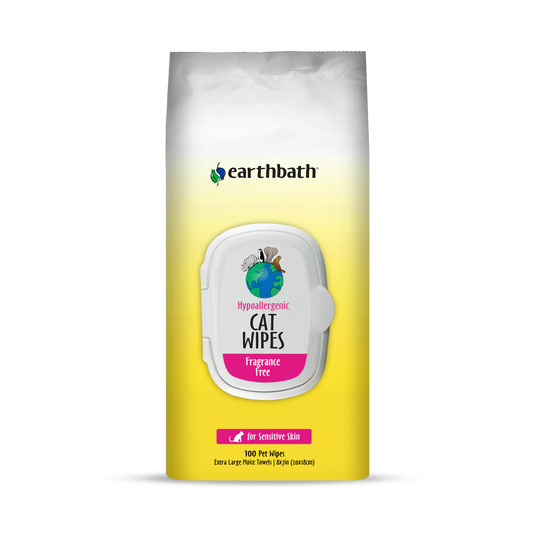 Earthbath - Hypoallergenic Cat Wipes- Fragrance Free - 100pcs