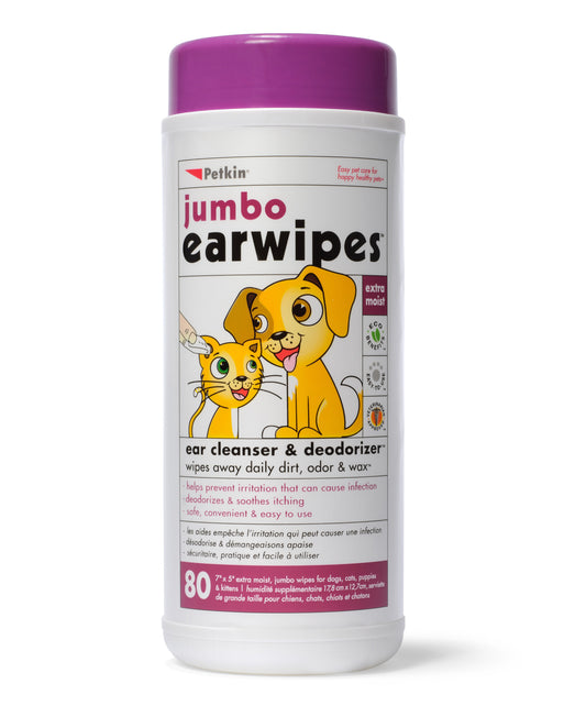 Petkin - Jumbo Ear Wipes 80pcs