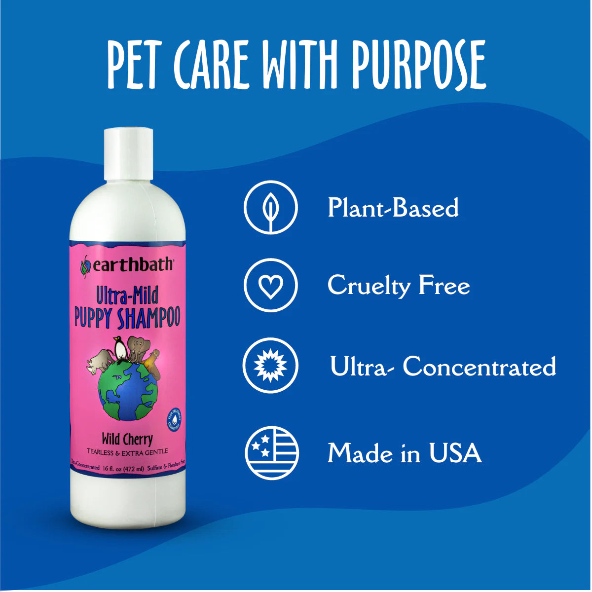 Earthbath - Ultra-Mild Puppy Shampoo - Wild Cherry - 16oz