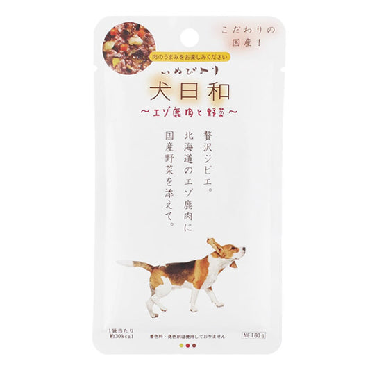 Wanwan Inu Nichiwa - Venison and Vegetable Fresh Food Pack 60g